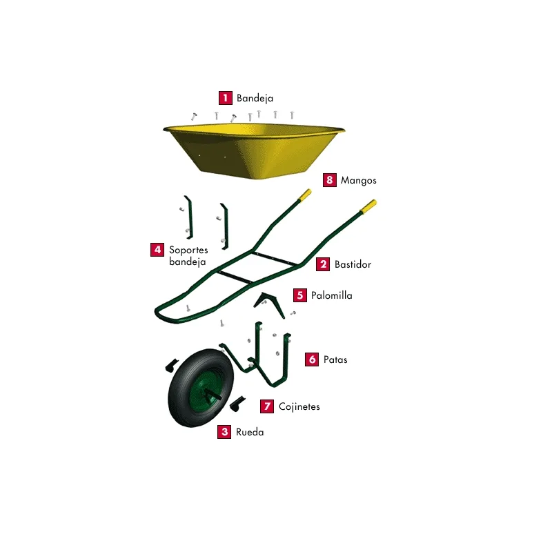Bandeja para Carrinho de Mão Amarela Theca