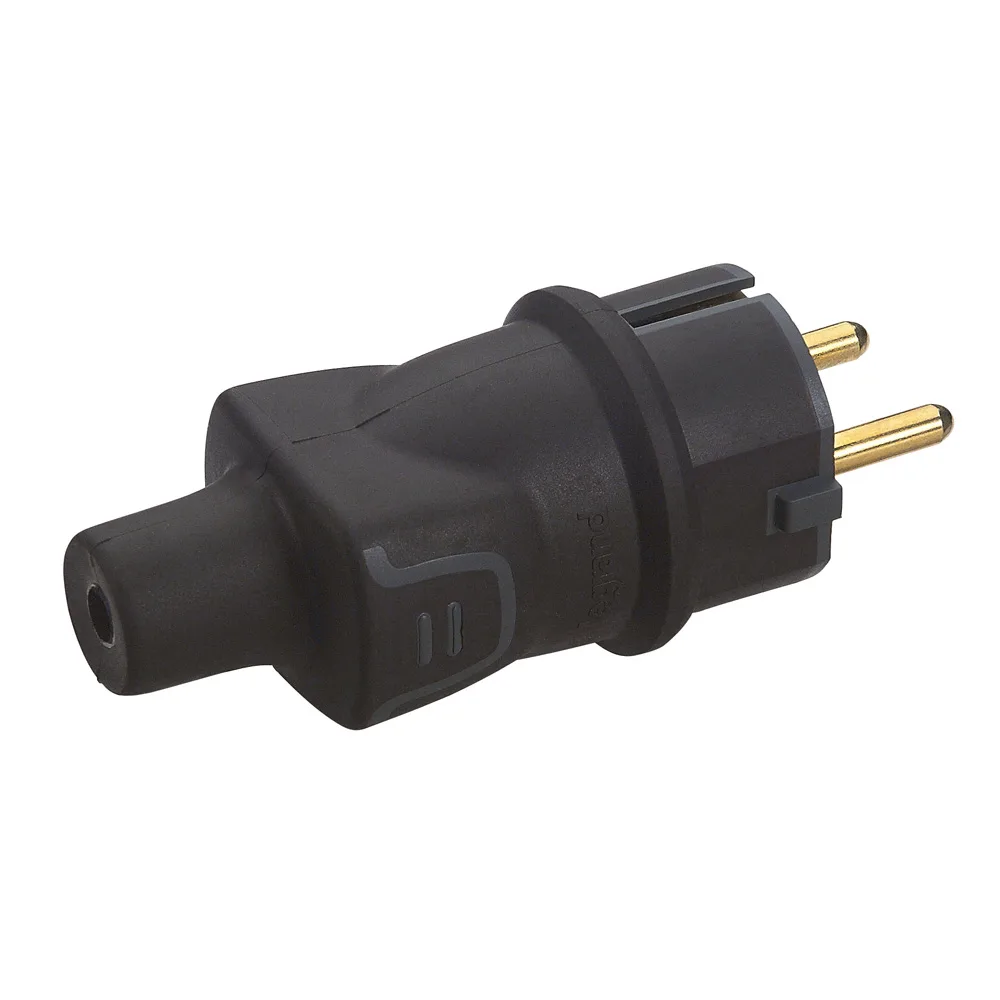 Ficha macho 2P+T 16A Schuko IP44