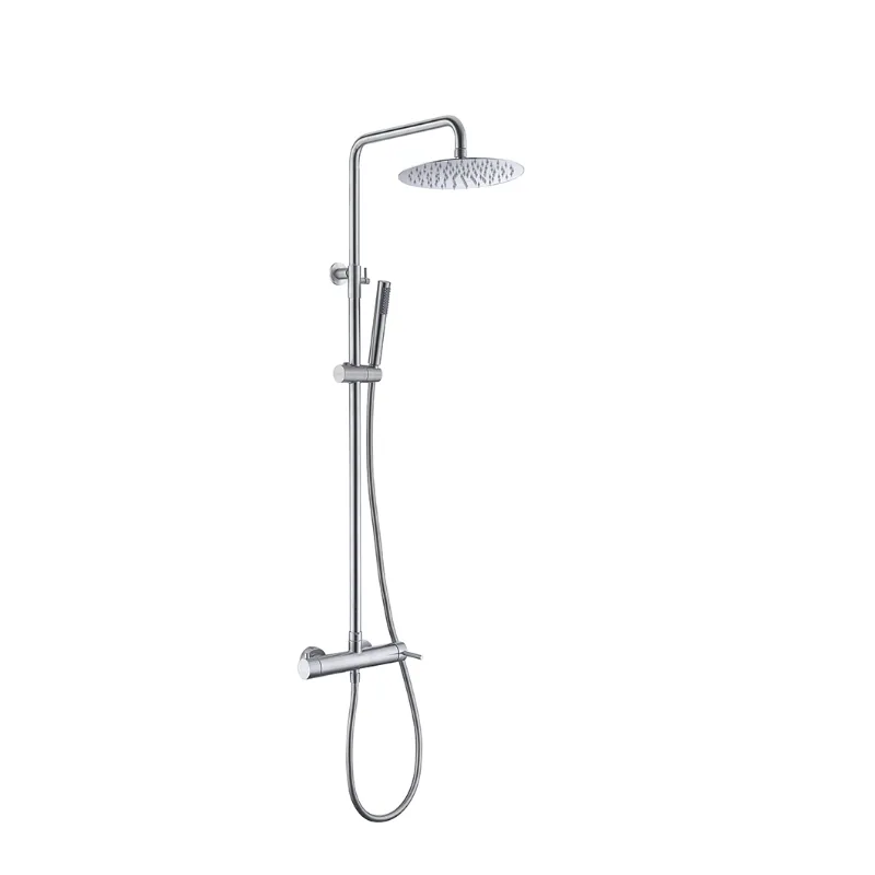 Coluna Duche Redondela Inox Escovado Monocomando