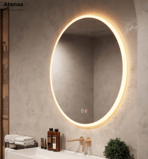 Espelho Atenas Ø80cm Anti-embaçiamento e Luz Ledimex
