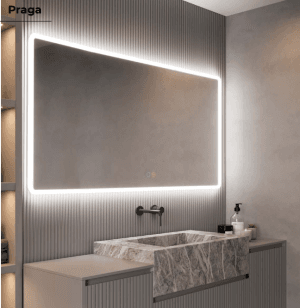 Espelho Praga 100x80cm Touch Anti-embaçiamento Retroiluminado Ledimex