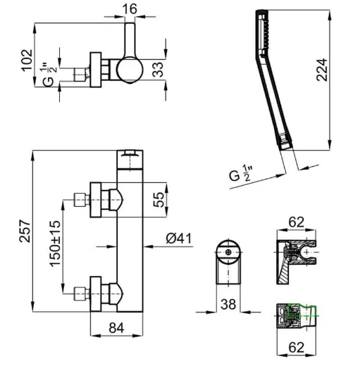 Urban Pack Monocomando Banho Duche Noken 100081860 - Image 2