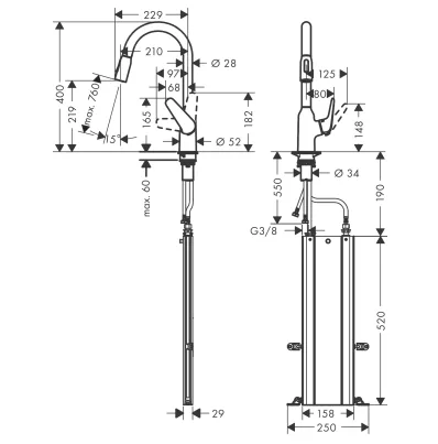 Torneira de Cozinha Hansgrohe Focus M42 220 71820000 - Image 4