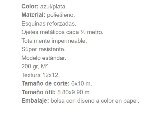 Toldo Super Azul 6x10m Hepoluz - Image 2