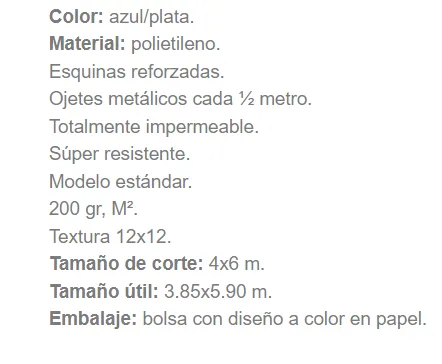 Toldo Super Azul 6x4m Hepoluz - Image 5