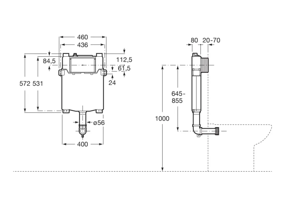 Tanque de Sanita Encastrar Compacto A890070200 Roca - Image 2