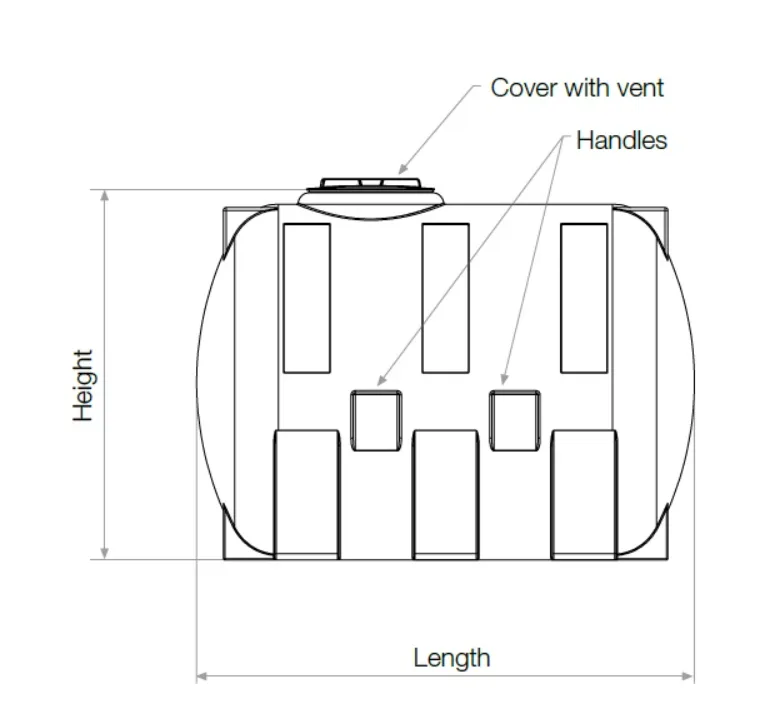Depósito de Água Horizontal 3260L Superfície C3000 Rototec - Image 2