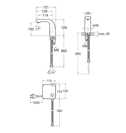 Torneira Eletrónica L20 de Lavatório Roca A5A5309C00 - Image 2