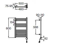 Toalheiro Elétrico Roca Victoria 300W Cromado 800x500mm A816640C00 - Image 4